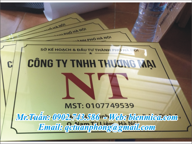 Làm Biển Công Ty giá rẻ tại Hà Nội 145-200k - Biển công ty Mica Đồng