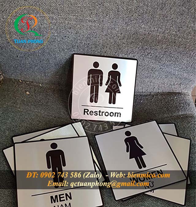 Biển WC - Biển Phòng Vệ Sinh - Biển Toilet - Restroom